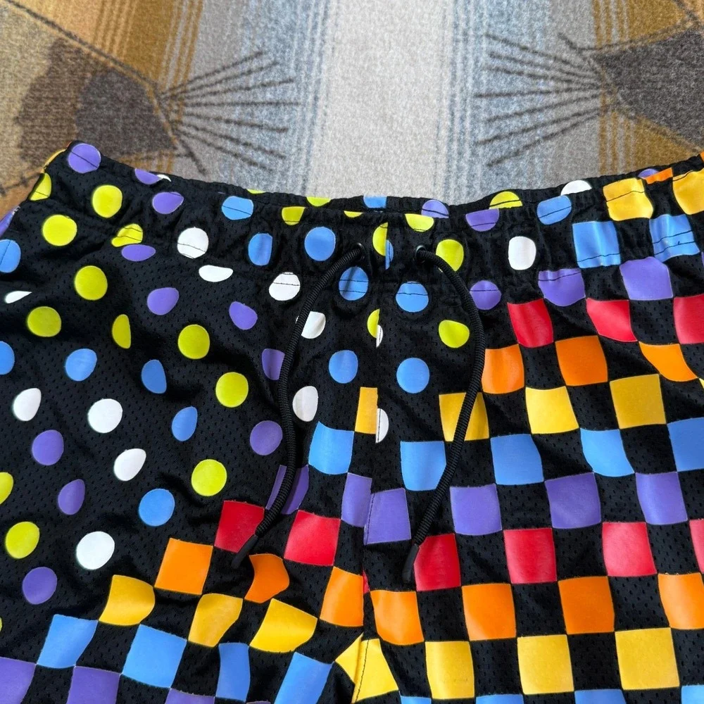 Air Jordan Nike Diamond Mesh Basketball Shorts Mens Multicolor Checkered